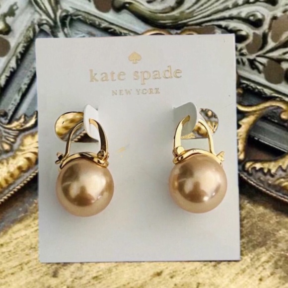 KATE SPADE • Champagne Pearl Drop Earrings
